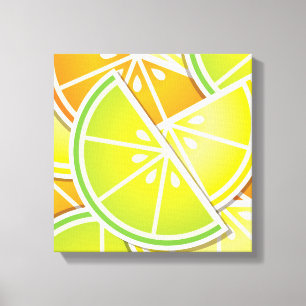 Funky citrus wedges canvas print
