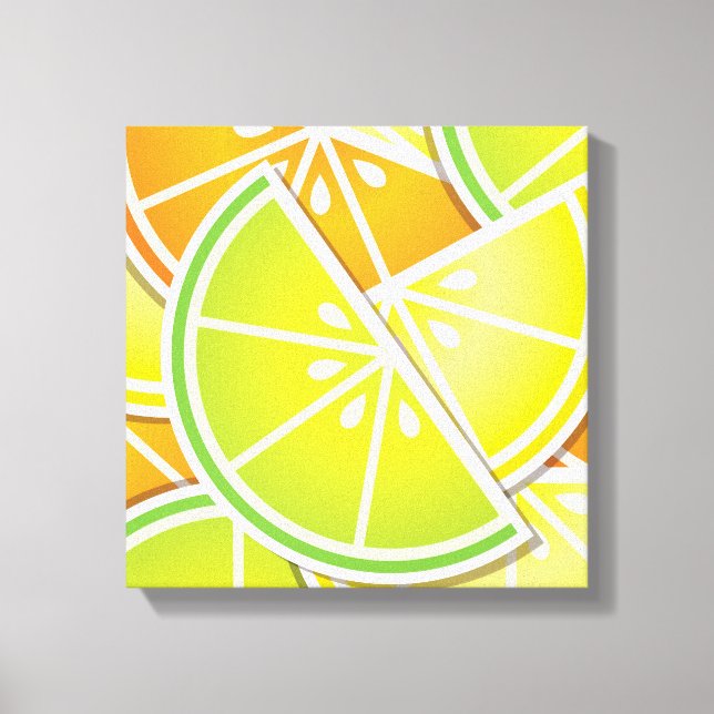 Funky citrus wedges canvas print (Front)