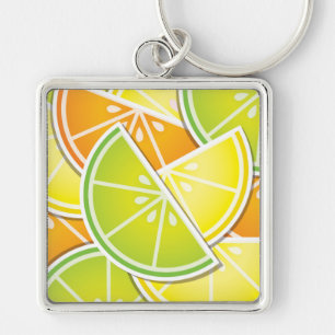 Funky citrus wedges keychain
