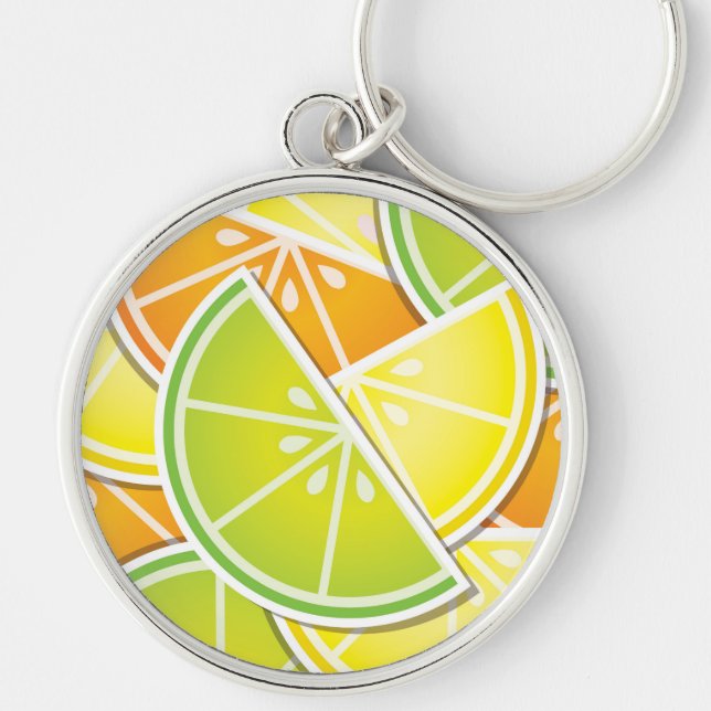 Funky citrus wedges keychain (Front)