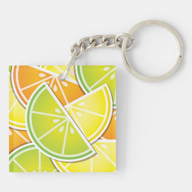 Funky citrus wedges keychain (Back)