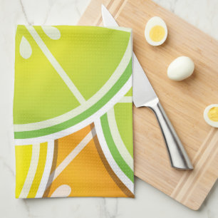 Funky citrus wedges kitchen towel