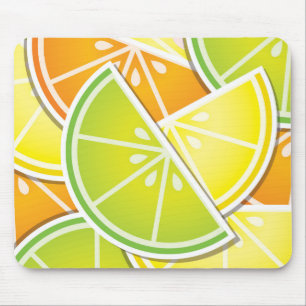 Funky citrus wedges mouse pad