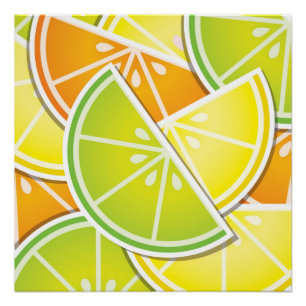 Funky citrus wedges poster
