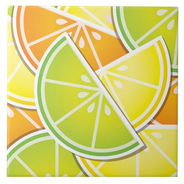 Funky citrus wedges tile (Front)
