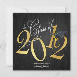 Funky Class of 2012 Invitations (argent/or)