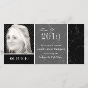 Funky Classic Black Swirls Carte photo