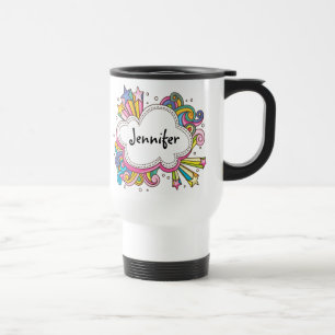 Funky Cloud Personalized Travel Mug
