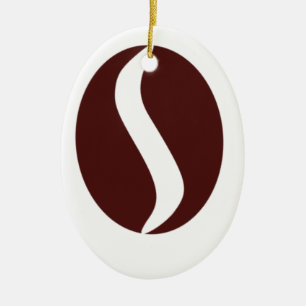 Funky Coffee Bean Ceramic Ornament