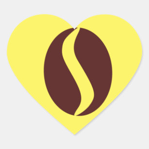 Funky Coffee Bean Heart Sticker