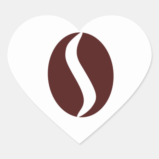 Funky Coffee Bean Heart Sticker (Front)
