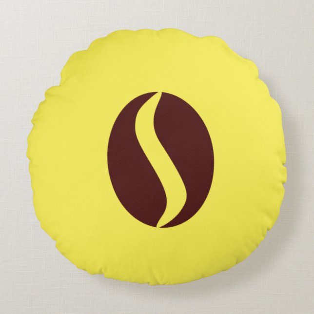 Funky Coffee Bean Round Pillow (Front)