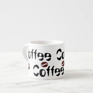 Funky Coffee Beans Big Words Espresso Mug Cup