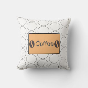 Funky Coffee Beans Circles Cushion Throw Pillow