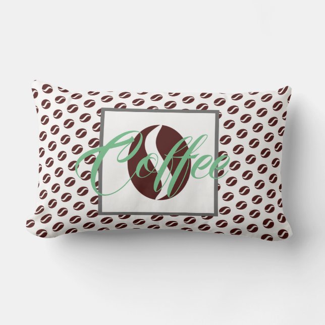 Funky Coffee Beans Pattern Cushion Throw Pillow (Front)