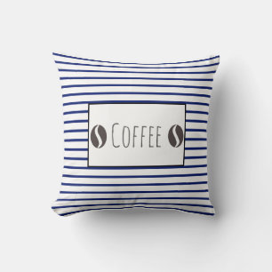 Funky Coffee Beans Stripes Cushion Throw Pillow
