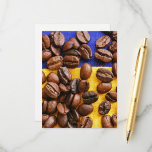 Funky Coffee Lover Beans Texture Enclosure Card
