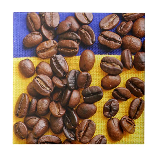 Funky Coffee Lover Beans Texture Tile (Front)