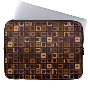 Funky coffee mosaic laptop sleeve