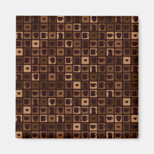 Funky coffee mosaic magnet