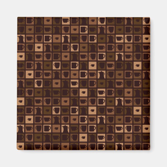 Funky coffee mosaic magnet (Front)