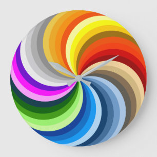 FUNKY COLOR SWIRL LARGE CLOCK