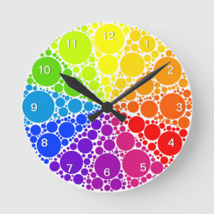 Funky Color Wheel Round Clock
