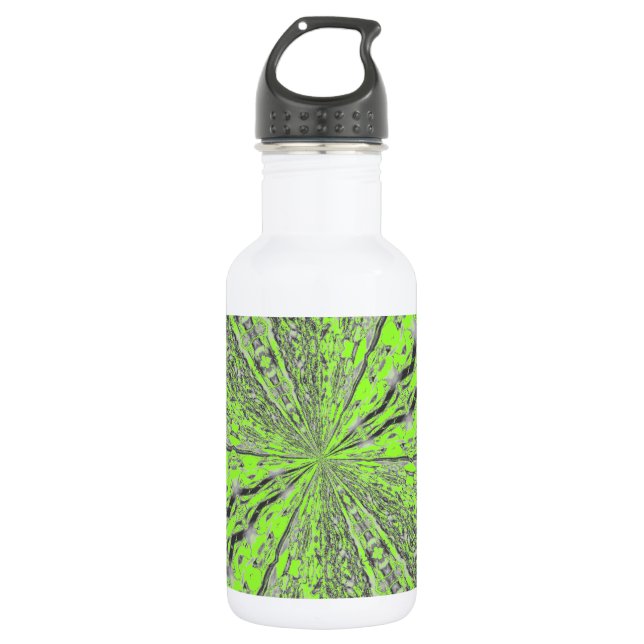 Funky colored/silver art design 532 ml water bottle (Front)