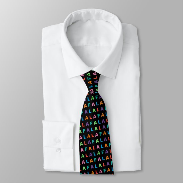 Funky Colorful Fun FA LA LA LA Holiday Season Tie (Tied)