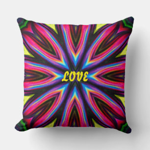 Funky Colorful Retro style  Throw Pillow