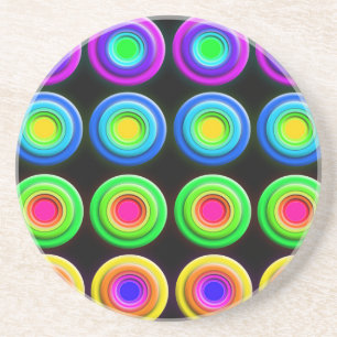 Funky Colourful 3D Circles Coaster