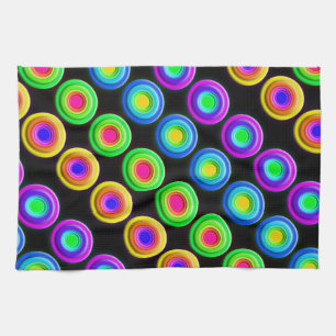 Funky Colourful 3D Circles Kitchen Towel