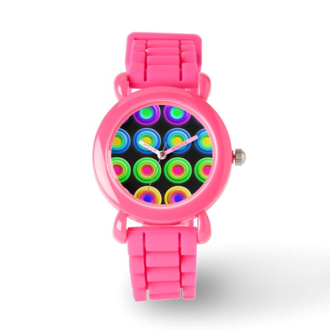 Funky Colourful 3D Circles Watch (Front)