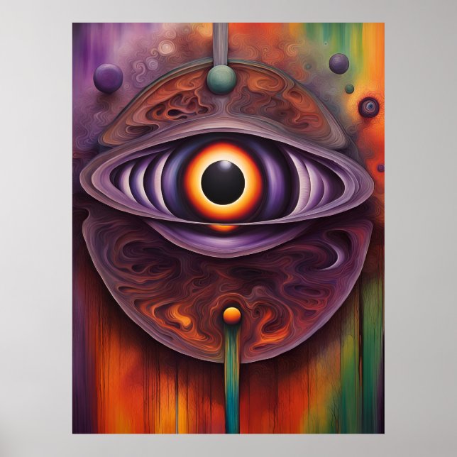 Funky Colourful Abstract Eye Poster (Front)