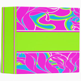 Funky Colourful Abstract Floral Binder