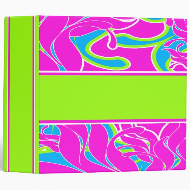 Funky Colourful Abstract Floral Binder (Front/Spine)