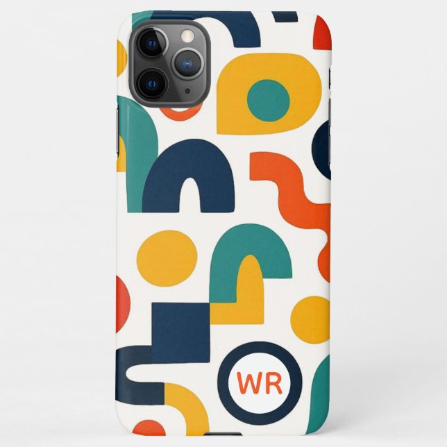 Funky Colourful Amorphous Shapes Art Pattern iPhone Case (Back)