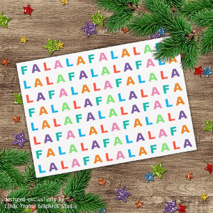 Funky Colourful Fun FA LA LA Greeting Holiday Card