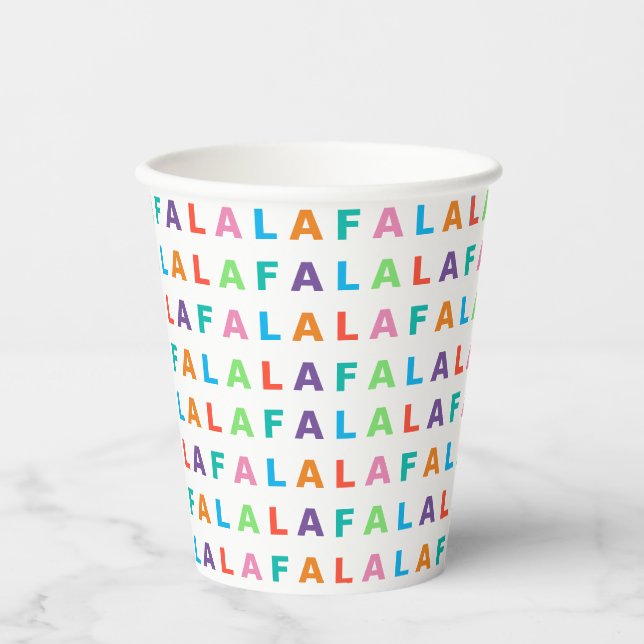 Funky Colourful Fun FA LA LA Holiday Season Paper Cups (Front)