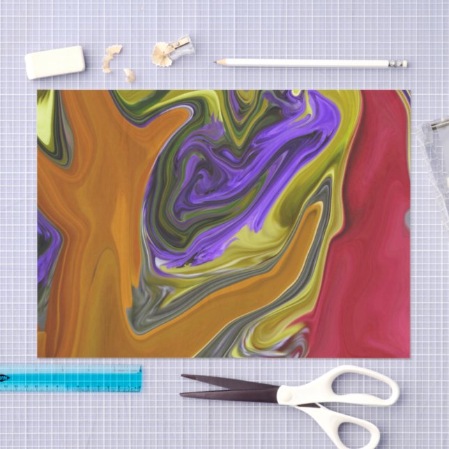 Funky Colourful Liquid Wave Tissue Paper (Craft)