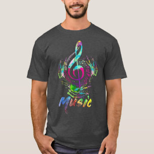 Funky Colourful Music Treble Clef Musical Note Gif T-Shirt