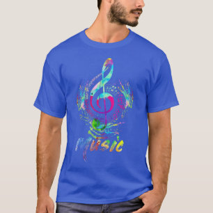 Funky Colourful Music Treble Clef Musical Note T-Shirt