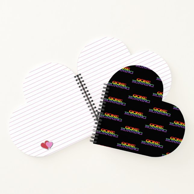 Funky Colourful Rainbow Effect Gone Running Text  Notebook (Inside)
