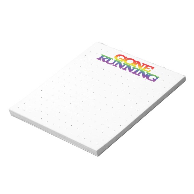 Funky Colourful Rainbow Gone Running Dotted Sheets Notepad (Rotated)