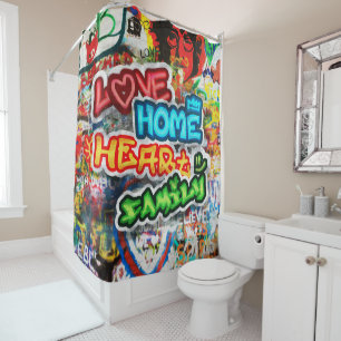 Funky Colourful Streetart Graffiti Love Home Heart