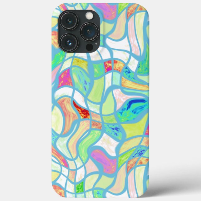 Funky Colourful Warped Twisted Squares Art Pattern Case-Mate iPhone Case (Back)