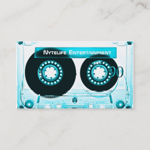 Funky Cool Aqua Mixtape Business Card