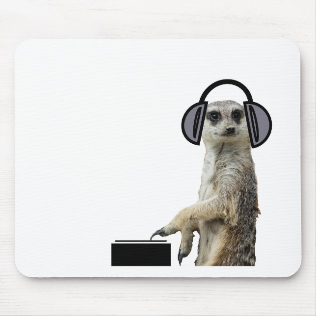 Funky cool meerkat dj mouse pad (Front)