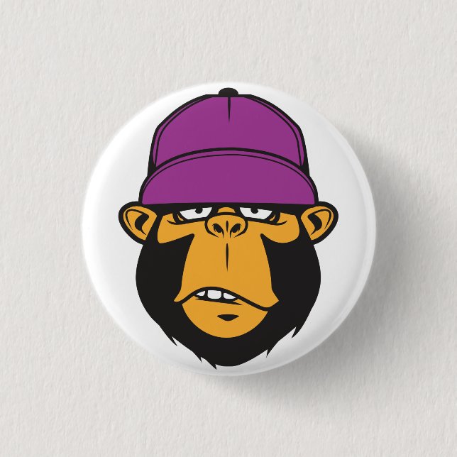 Funky Cool Monkey 1 Inch Round Button (Front)