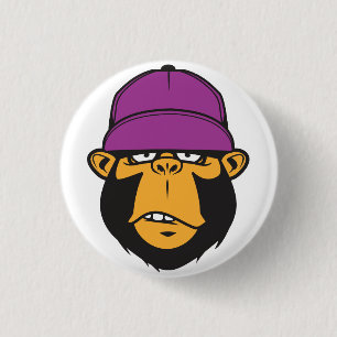 Funky Cool Monkey 1 Inch Round Button